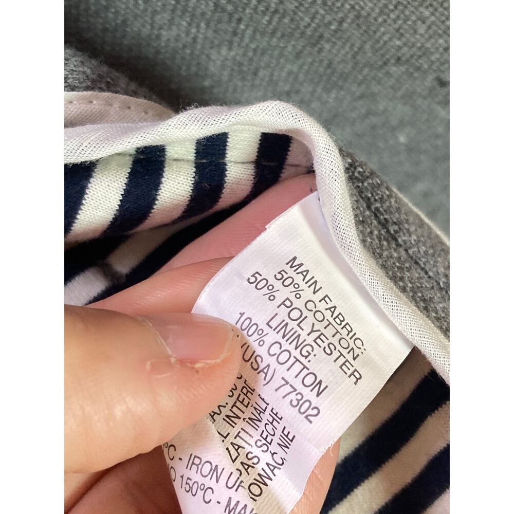 Zara Gray Knit Blazer Interior Cotton Stripes ~ Nautical Prep ~ Men S Women M/L - Picture 7 of 7